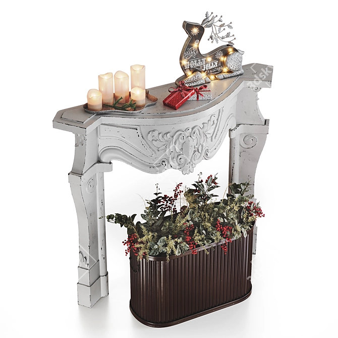 Holly Jolly Christmas Mantel Set 3D model image 17