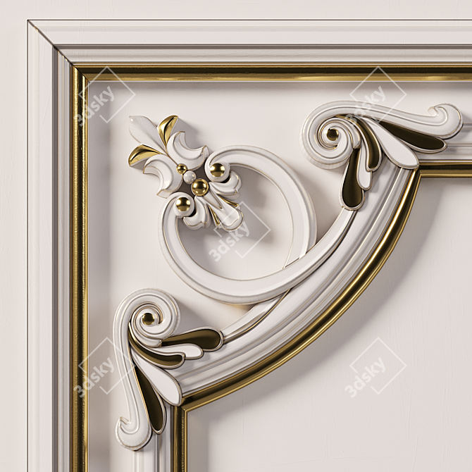 Elegant Wall Molding Design 3D model image 6