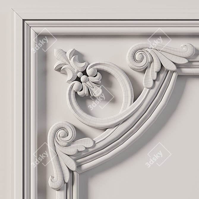 Elegant Wall Molding Design 3D model image 7
