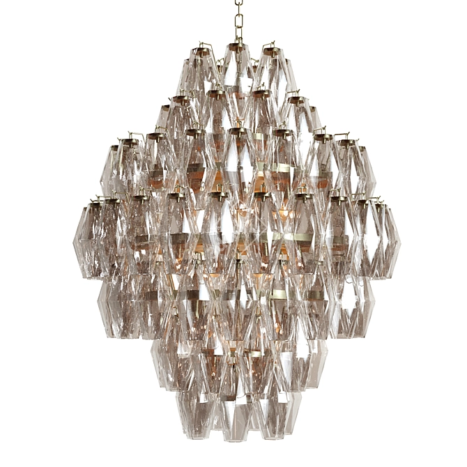 Smoked Glass Elegance: Benini Chandelier 3D model image 1