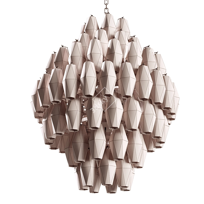 Smoked Glass Elegance: Benini Chandelier 3D model image 3