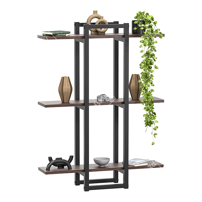 Elegant Middletown Tiered Shelf 3D model image 1