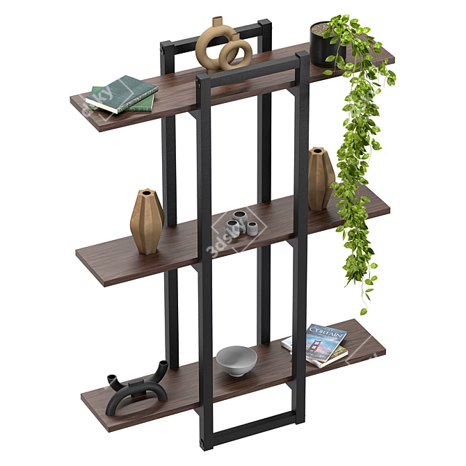 Elegant Middletown Tiered Shelf 3D model image 3