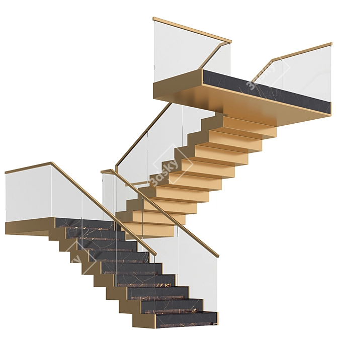 Contemporary Staircase Design 3D model image 2