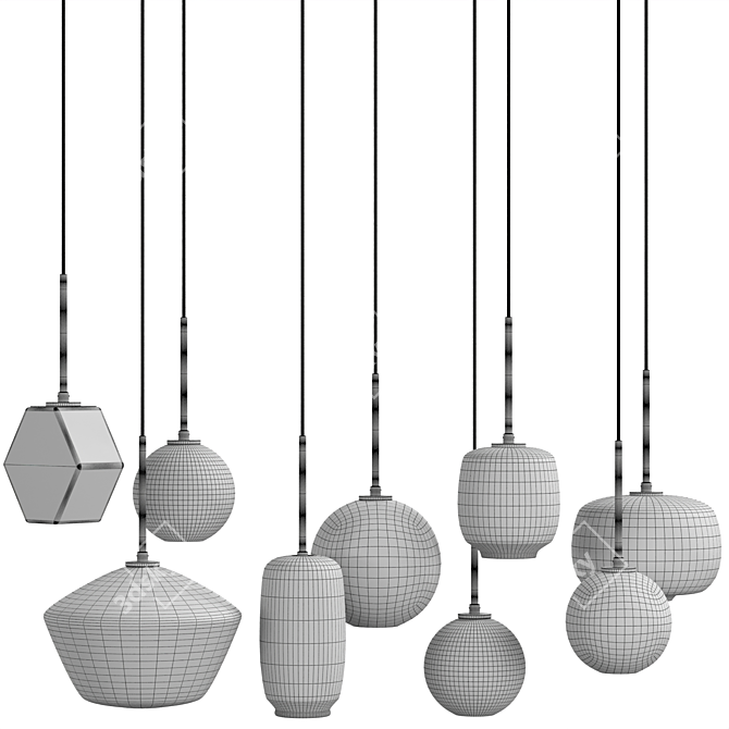 Customizable Glass Pendant Light 3D model image 4