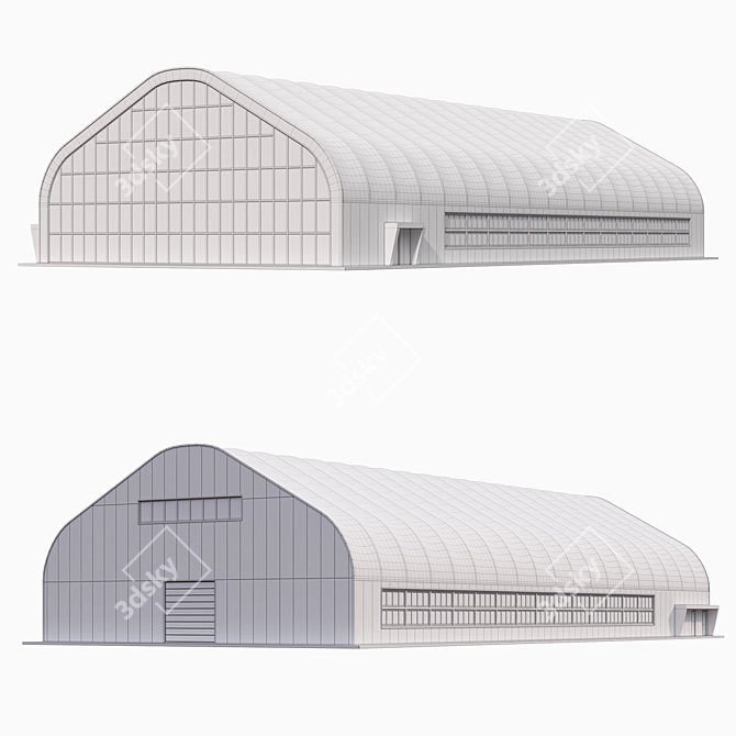Sleek Tent Hangar - 25m x 57m 3D model image 4