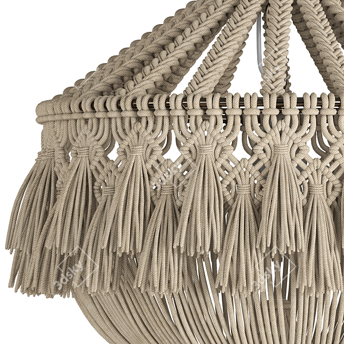 Boho Macrame Chandelier 3D model image 1