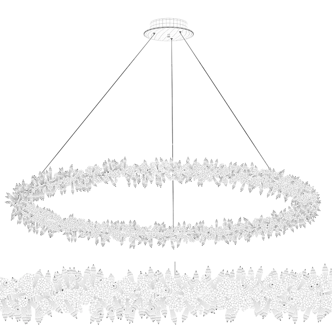 Gorgeous Crystal Ring Chandelier 3D model image 2