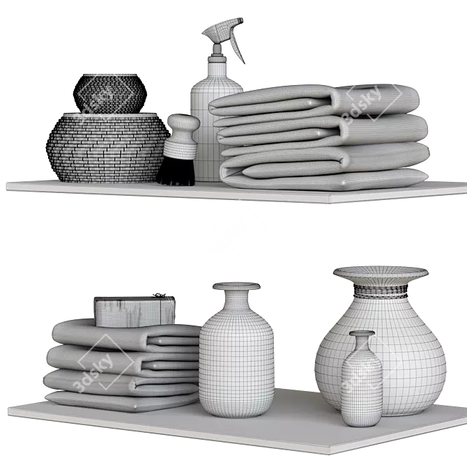 3DMax Bath Decor Set 3D model image 4