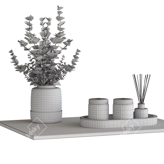 3DMax Bath Decor Set 3D model image 5