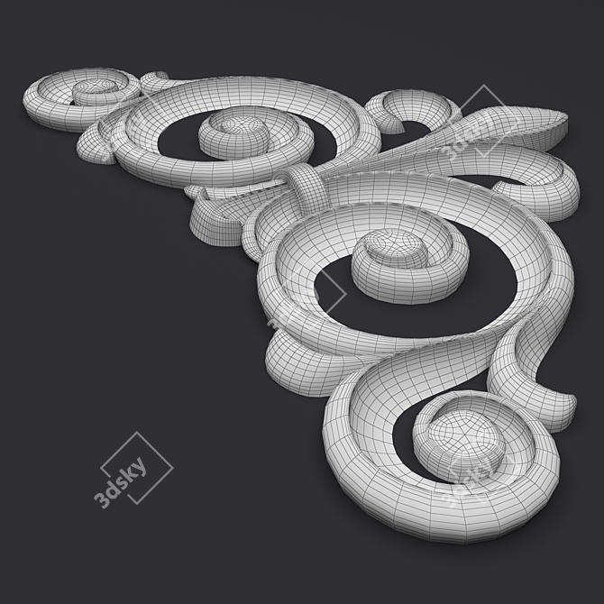 Elegant Floral 3D Ornament 3D model image 3