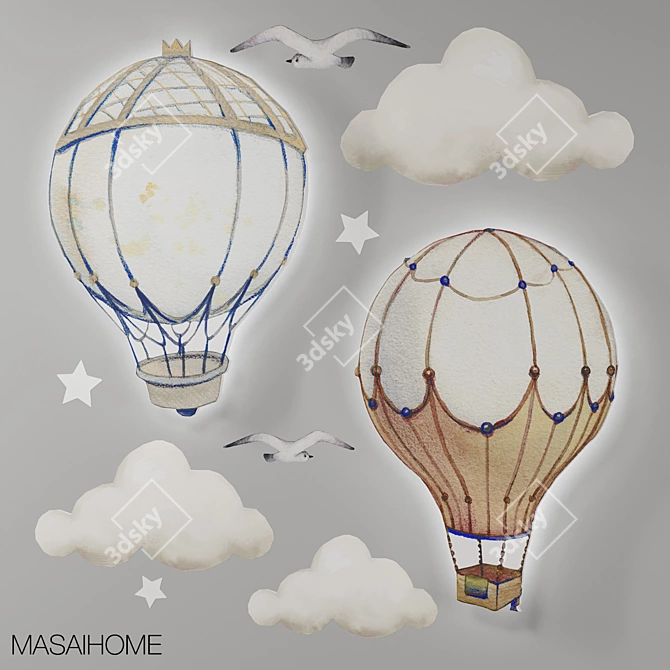 Air Balloon Lamp 3D model image 1