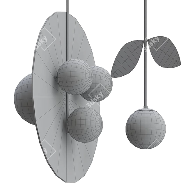 Elegant Sphere Pendant Lamps 3D model image 2