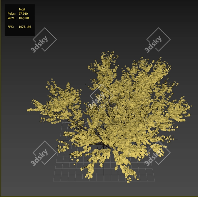 Vibrant Yellow Bush 01 3D model image 6