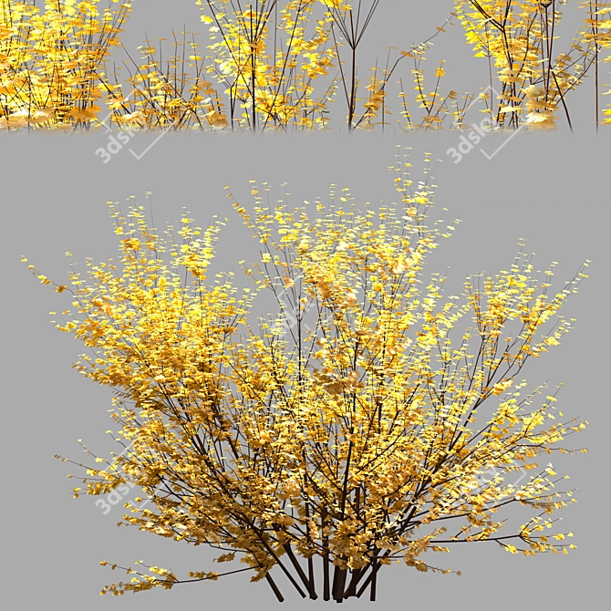 Vibrant Yellow Bush 01 3D model image 7