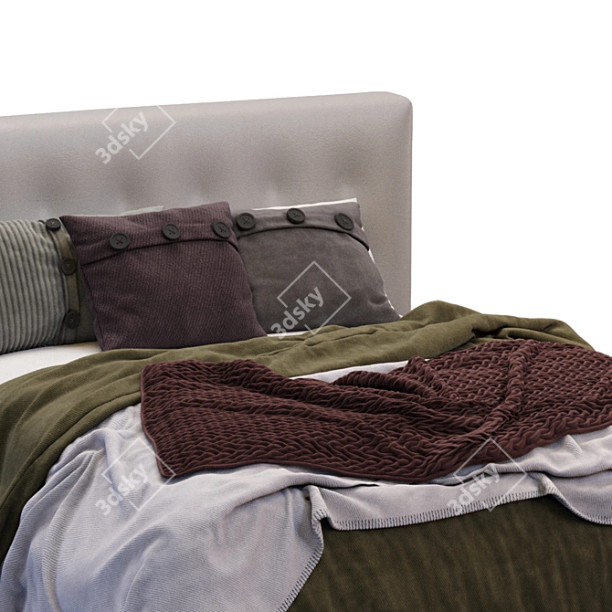 Elegant Leather Arca Bed 3D model image 5