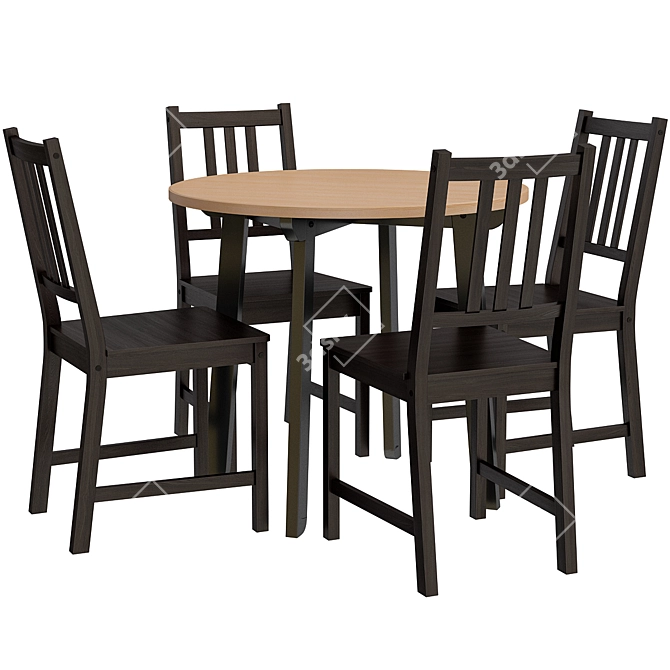 Gamlared Stefan Dining Set 3D model image 1