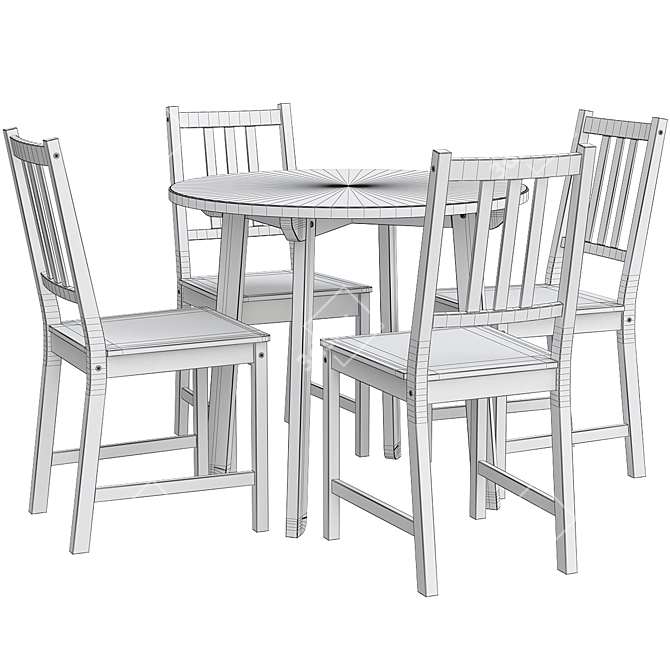 Gamlared Stefan Dining Set 3D model image 2