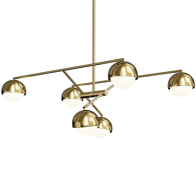 Modern Metal Sputnik Chandelier 3D model image 1