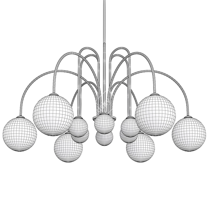 Minimalist Milk Glass Chandelier 3D model image 2