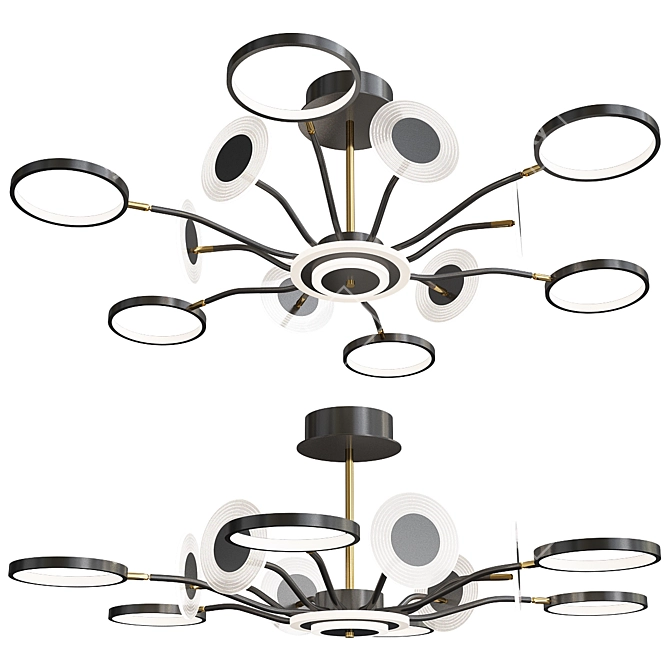 Sleek Acrylic Pendant Chandelier 3D model image 1