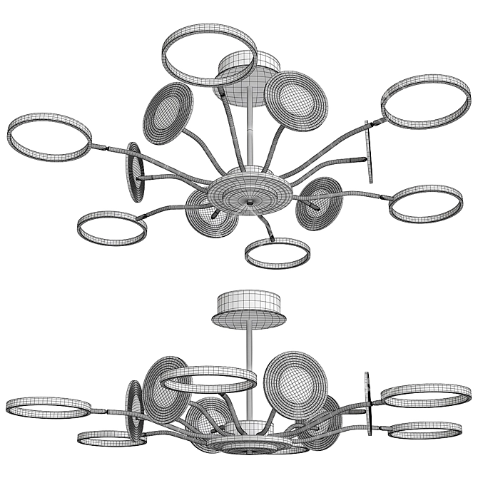 Sleek Acrylic Pendant Chandelier 3D model image 2