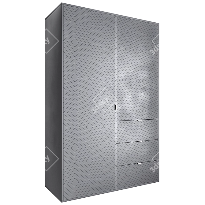 Stylish CS222 Wardrobe: Space-saving Design 3D model image 1