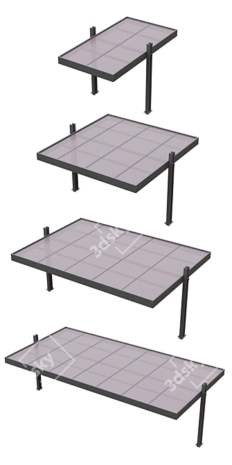 Durable Polycarbonate Carport 3D model image 4