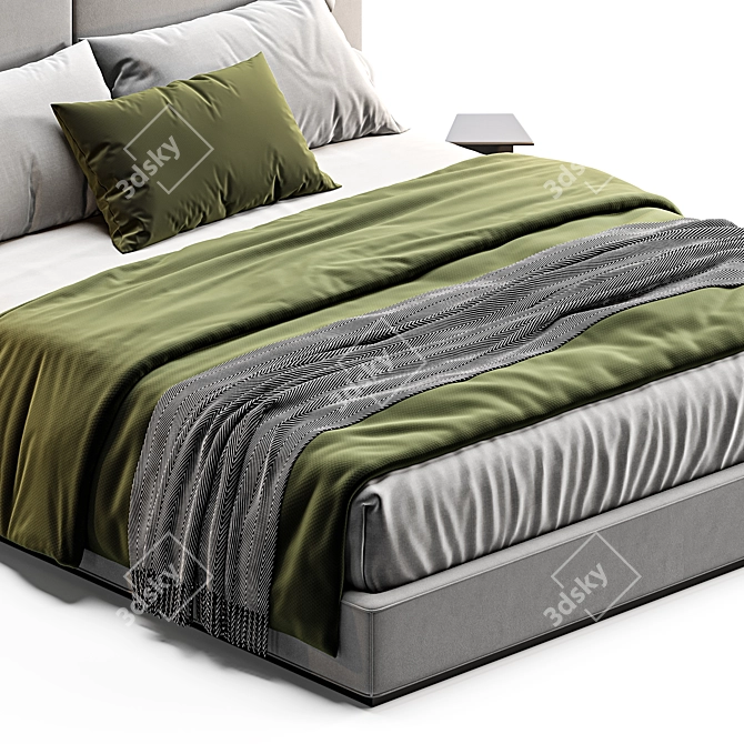 Luxurious Minotti Tatlin Ivory Bed 3D model image 3