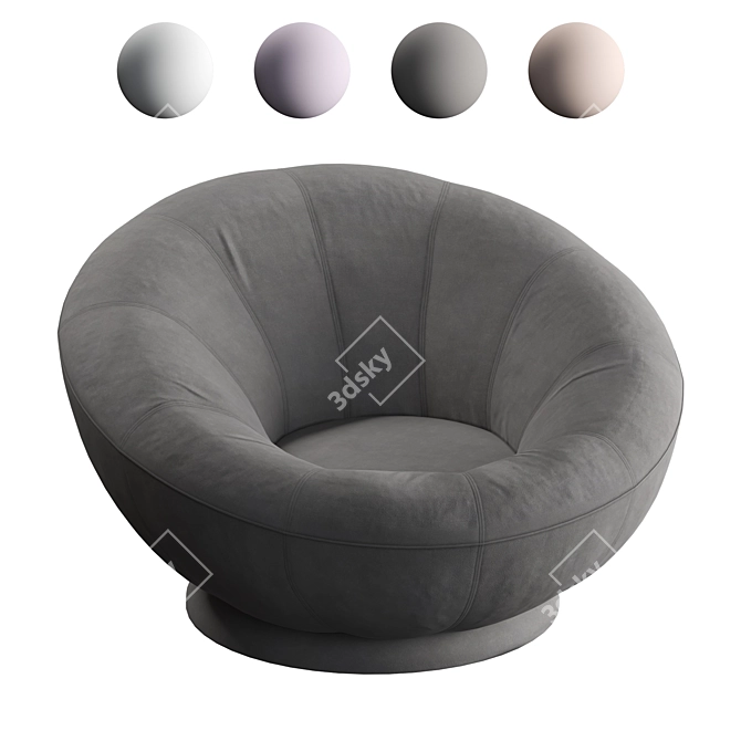 Velvet Swivel Chair: Groovy Comfort for Your Space! 3D model image 1