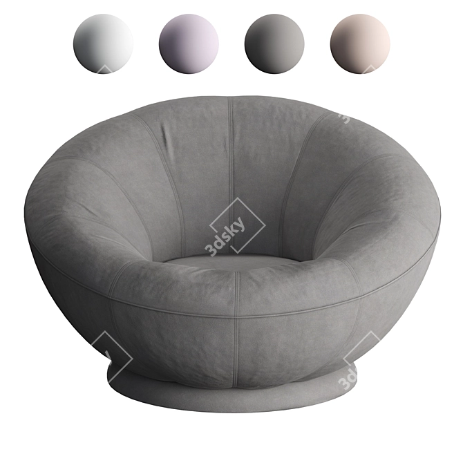 Velvet Swivel Chair: Groovy Comfort for Your Space! 3D model image 2