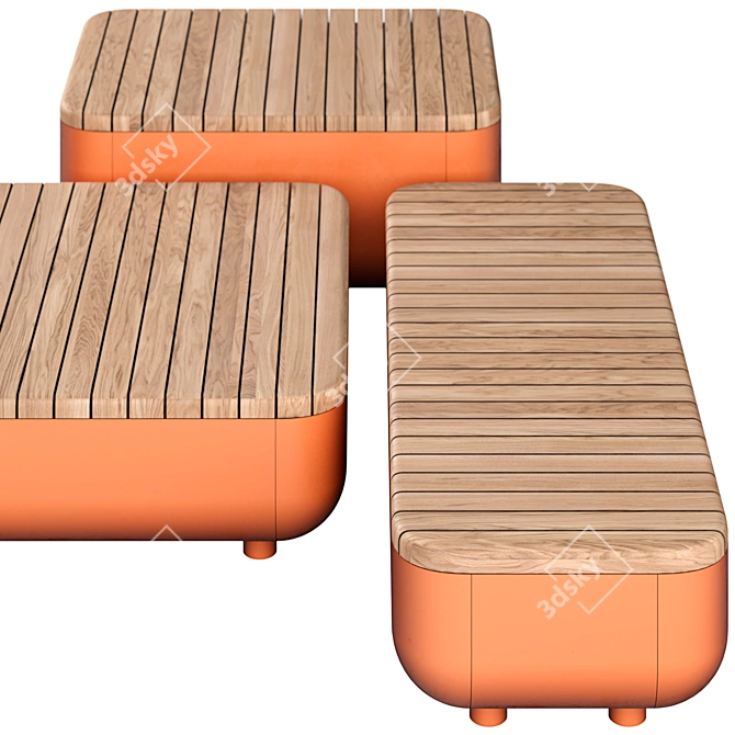 Versatile Bench Stones: Stylish and Functional 3D model image 2
