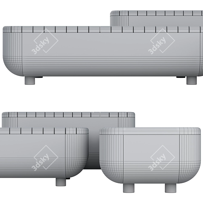 Versatile Bench Stones: Stylish and Functional 3D model image 6