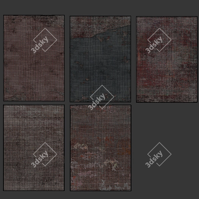 Vintage Rug Set with High-Res Textures 3D model image 2