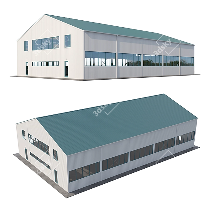 Spacious Warehouse: 18x30m 3D model image 1