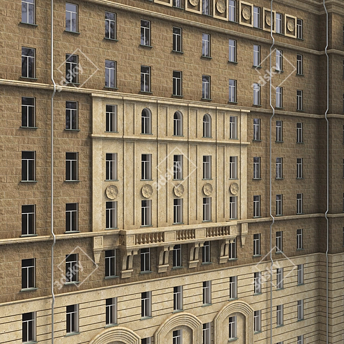 Soviet Era Residential Building 3D model image 3