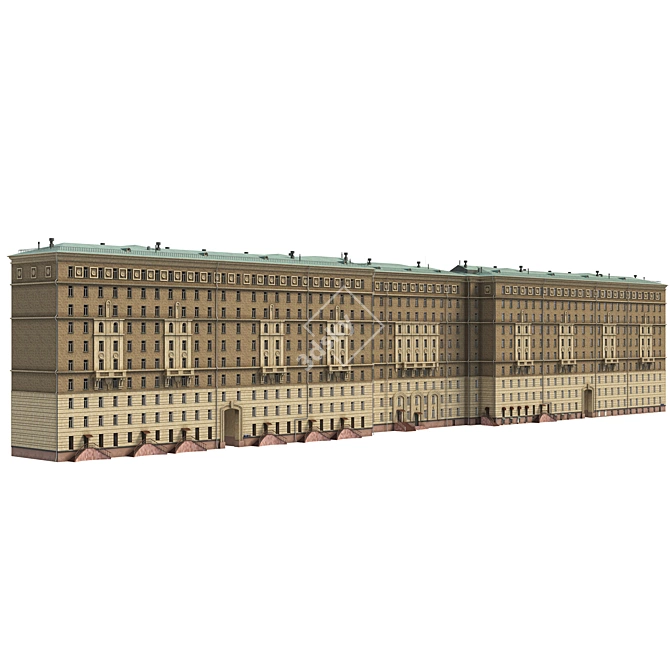 Soviet Era Residential Building 3D model image 4