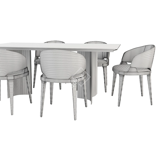 Elegant Velis Chair & Gulliwing Table 3D model image 3