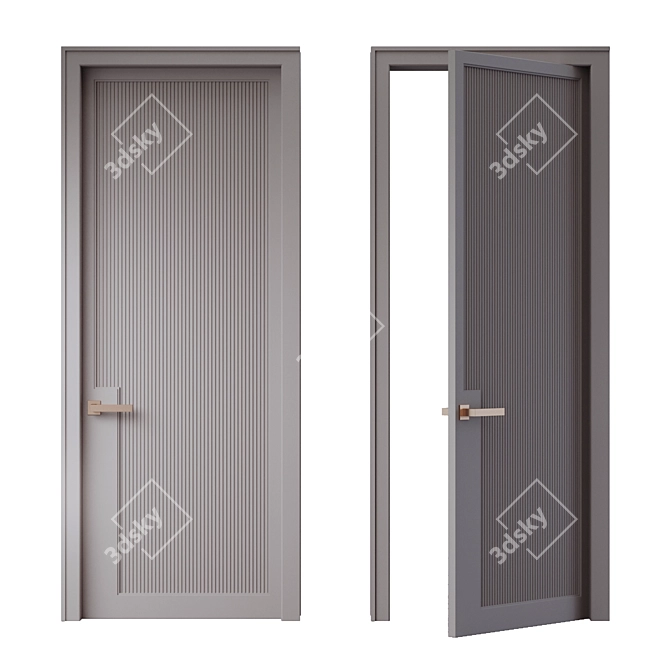 Elegant Minimalist MDF Door 3D model image 1