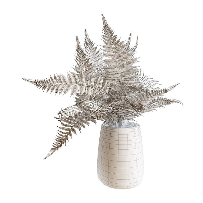 Autumn Fern Green Artificial Bouquet 3D model image 2