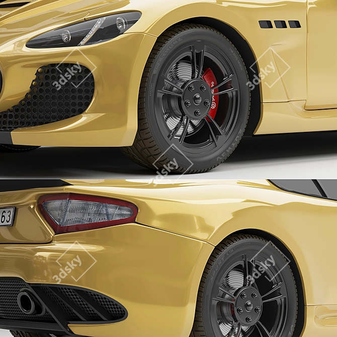 Luxury Gold Chrome Maserati Granturismo 3D model image 4