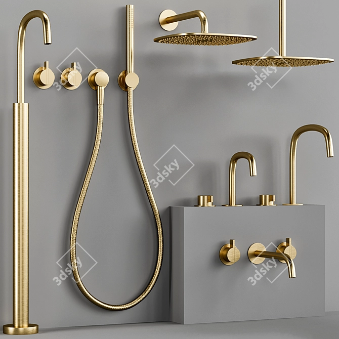COCOON PB Luxury Bathroom Faucet Set 3D model image 2