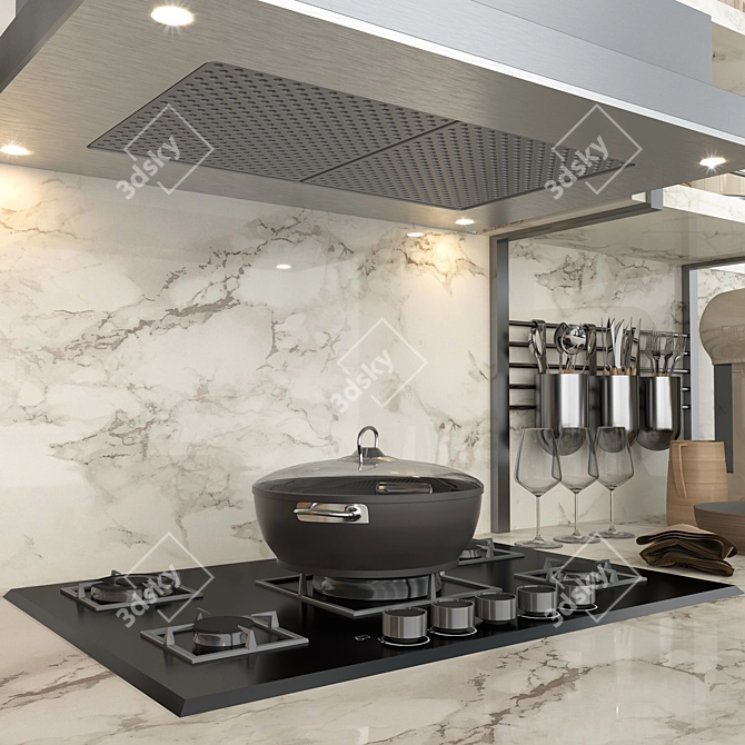 Versatile Kitchen Set: High-Quality, Compatible & Stylish 3D model image 2