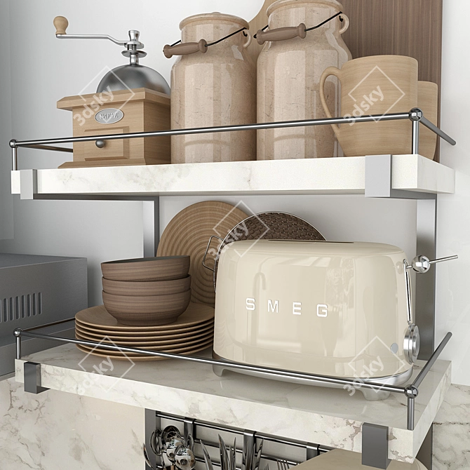 Versatile Kitchen Set: High-Quality, Compatible & Stylish 3D model image 4