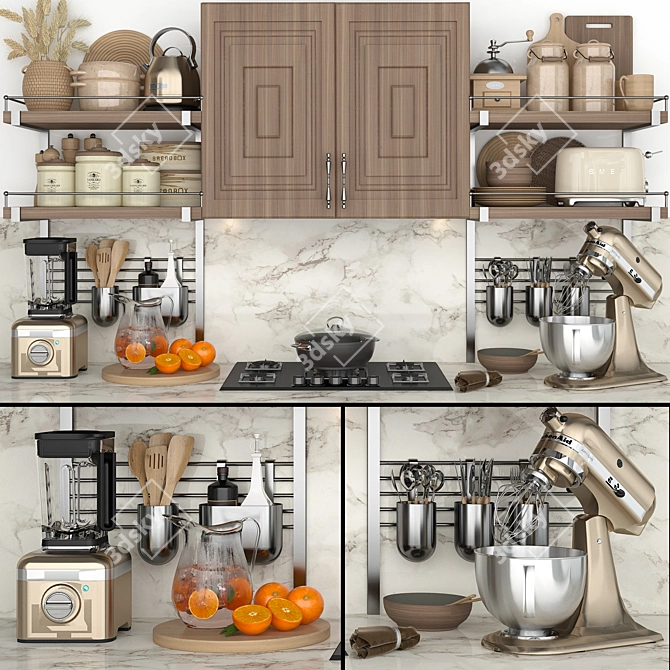 Versatile Kitchen Set: High-Quality, Compatible & Stylish 3D model image 6