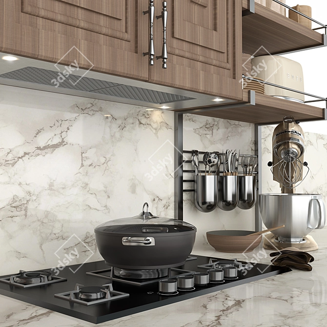 Versatile Kitchen Set: High-Quality, Compatible & Stylish 3D model image 8