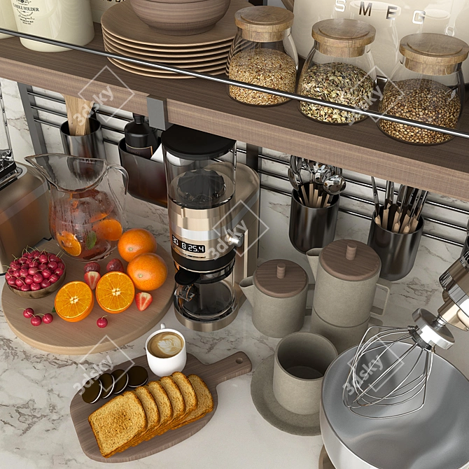 Versatile Kitchen Set: High-Quality, Compatible & Stylish 3D model image 12