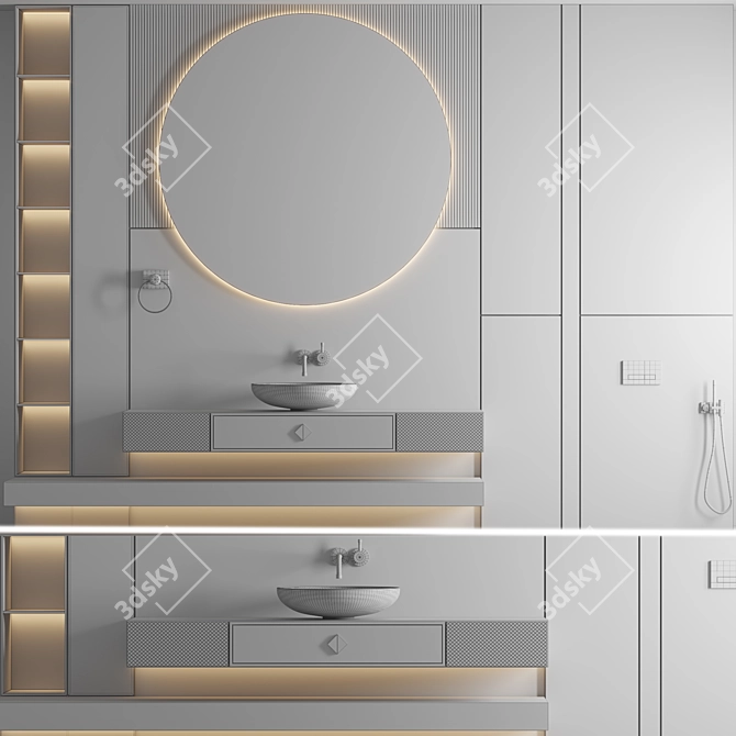 Modern Bathroom Furniture Set 3D model image 7