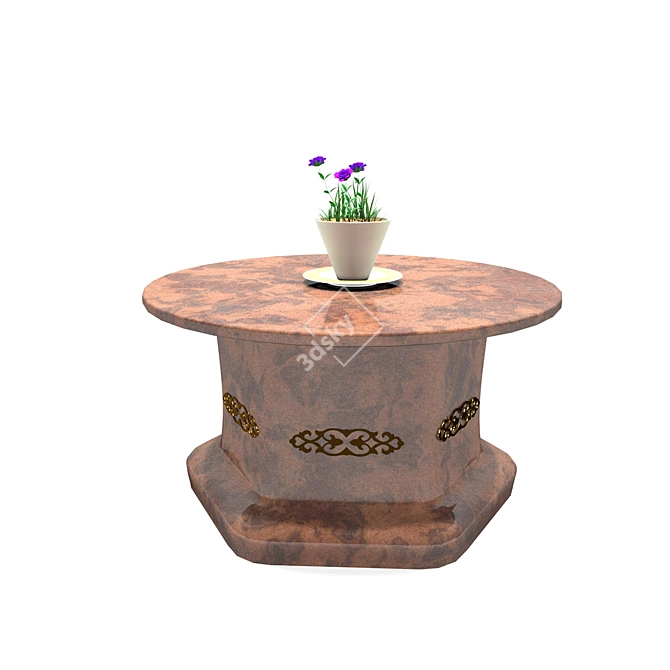 Floral Patterned Table - 445cm width, 242cm height - Flower Size 94cm Width, 135cm Height 3D model image 1