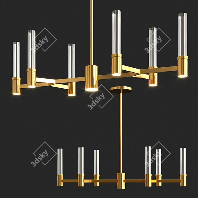 Elegant NARDA LONG Chandelier 3D model image 1